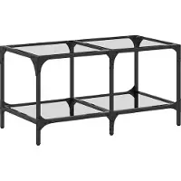 Syfax Mesa de centro superficie de vidrio acero 78,5x40x40 cm
