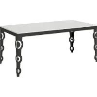 Itamoby Mesa extensible de 90x180/440 cm, modelo Karamay Evolution, estructura en blanco, patas en roble antracita