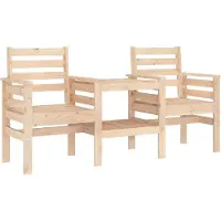 vidaXL Banco de jardín con mesa, para 2 personas, de madera maciza de pino