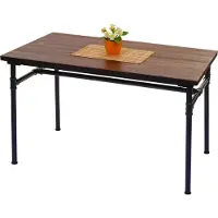 Mendler Mesa HWC-H10b, mesa tipo bistró, metal Ulme, madera, estilo industrial, para uso en hostelería, MVG, color negro y marrón, 120x70 cm