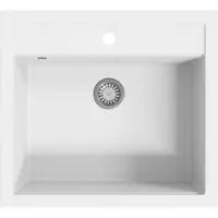 Syfax Fregadero de cocina de granito con un seno blanco