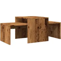 Syfax Set mesas de centro madera ingeniería envejecida 100x48x40 cm