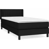 Syfax Cama box spring con colchón tela negro 100x200 cm