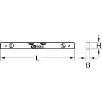 Ks Tools , nivel de burbuja, modelo 204.5610, 22,0 mm, 50,0 mm, aluminio, 250 g