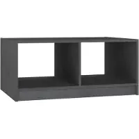 Syfax Mesa de centro de madera maciza de pino gris 75x50x33,5 cm