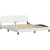 Syfax Estructura de cama Dover cuero sintético blanco 180x200cm