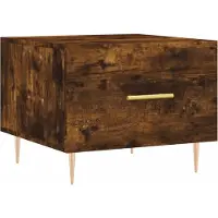 Syfax Mesa de centro madera contrachapada roble ahumado 50x50x40 cm