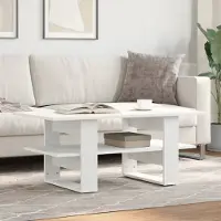 Prolenta Maison Exclusive - Mesa de centro blanca, 102x55x42 cm, fabricada en material de madera