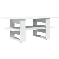 Syfax Mesa de centro madera de ingeniería blanco 102x55x42 cm