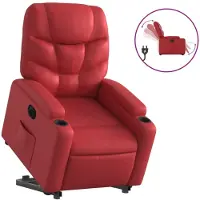 Syfax Sillón elevable eléctrico cuero artificial rojo