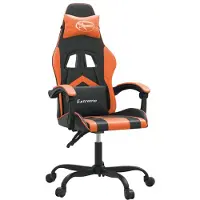 Syfax Silla gaming cuero sintético negro y naranja