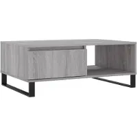 Syfax Mesa de centro madera de ingeniería gris Sonoma 90x60x35 cm