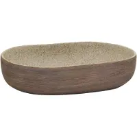 Syfax Lavabo sobre encimera ovalado cerámica arena marrón 59x40x14 cm