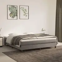 Syfax Colchón muelles ensacados firmeza media terciopelo gris claro 152x203x20 cm