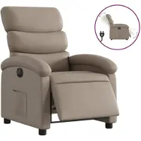 Syfax Sillón reclinable eléctrico de cuero sintético color capuchino