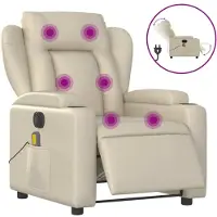 Sonstiges Sillón de masaje reclinable eléctrico cuero sintético crema