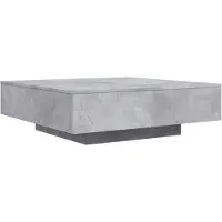 Syfax Mesa de centro madera de ingeniería gris hormigón 100x100x31 cm