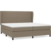 vidaXL Cama con somier y colchón , color taupe, 200x200 cm, tapizada en tela