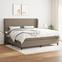 Prolenta Maison Exclusive: Base de cama con somier y colchón color taupe, 200x200 cm, de tejido