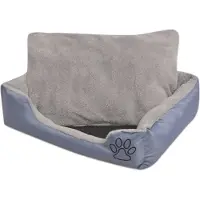 Syfax Cama para perro con cojín acolchado talla XL gris
