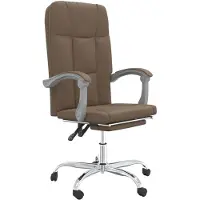 Syfax Silla de oficina reclinable de tela marrón