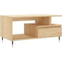 Syfax Mesa de centro madera contrachapada roble Sonoma 90x49x45 cm