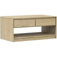 Syfax Mesa de centro SAUDA madera maciza pino color roble 99x55x45 cm
