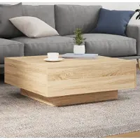 Prolenta Maison Exclusive: Mesa de centro con iluminación LED, roble Sonoma, 80x80x31 cm