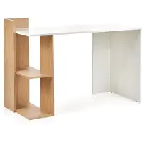 Halmar Escritorio , color blanco y marrón, tablero de MDF, dimensiones: 57 cm x 122 cm x 85 cm