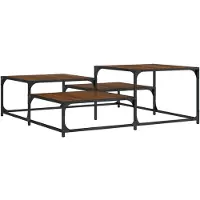 Syfax Mesa de centro madera de ingeniería roble marrón 107x107x40 cm