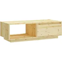 Syfax Mesa de centro de madera maciza de abeto 110x50x33,5 cm