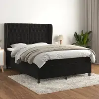 Prolenta Maison Exclusive - Base de cama con somier y colchón, color , 140x200 cm, tapizada en terciopelo