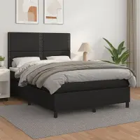 Prolenta Maison Exclusive - Base de cama con somier y colchón, color , 140x200 cm, tapizada en cuero sintético