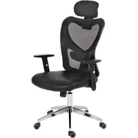 Mendler Silla de oficina Profi Atlanta, silla de escritorio giratoria, tapizada en cuero sintético, color gris