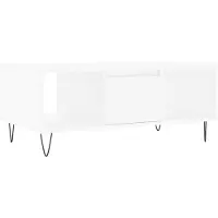 Syfax Mesa de centro madera contrachapada blanco 90x50x36,5 cm