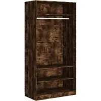 Syfax Armario madera contrachapada color roble ahumado 100x50x200 cm