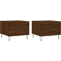Syfax Mesas de centro 2 uds madera ingeniería marrón roble 50x50x40cm