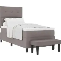 Syfax Cama tipo Box Spring con cojín Taupé 90 x 200 cm tela