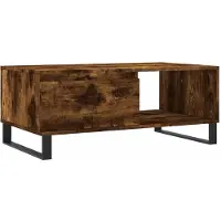 Syfax Mesa de centro madera contrachapada roble ahumado 90x50x36,5 cm