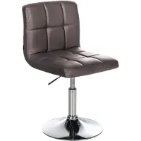 CLP Silla giratoria Palma V2, con tapicería de alta calidad y revestimiento de cuero sintético. Silla de comedor con altura ajustable, estructura de metal con acabado cromado, color: marrón
