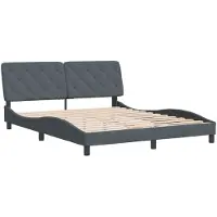 Syfax Estructura de cama sin colchón terciopelo gris oscuro 160x200cm
