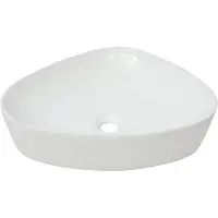 Syfax Lavabo triangular de cerámica blanco 50,5x41x12 cm