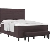 Syfax Cama con somier y colchón, color marrón oscuro, 160 x 200 cm, tapizada en tela