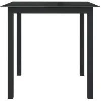 Syfax Mesa de jardín de aluminio y vidrio negro 80x80x74 cm