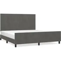 Syfax Estructura de cama sin colchón terciopelo gris oscuro 160x200cm