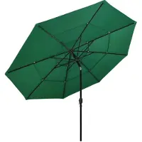 Syfax Sombrilla jardín de 3 niveles con palo de aluminio verde 3,5 m
