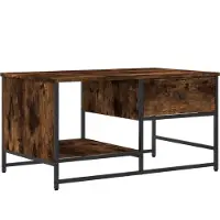 Syfax Mesa de centro madera contrachapada roble ahumado 85,5x51x45 cm