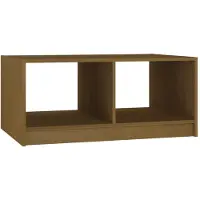 Syfax Mesa de centro madera maciza pino marrón miel 75x50x33,5 cm