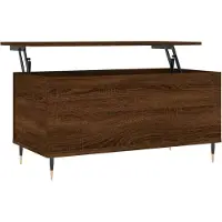 Syfax Mesa de centro madera contrachapada roble marrón 90x44,5x45 cm