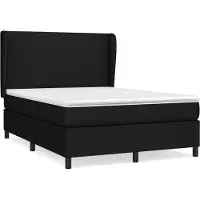 Syfax Cama box spring con colchón tela negro 140x190 cm